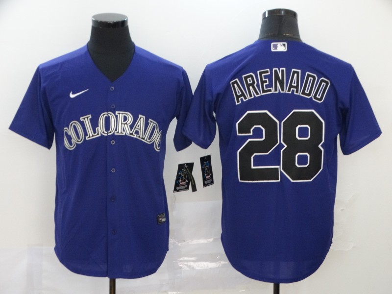 Men's Colorado Rockies Nolan Arenado #28 Purple Baseball Jersey